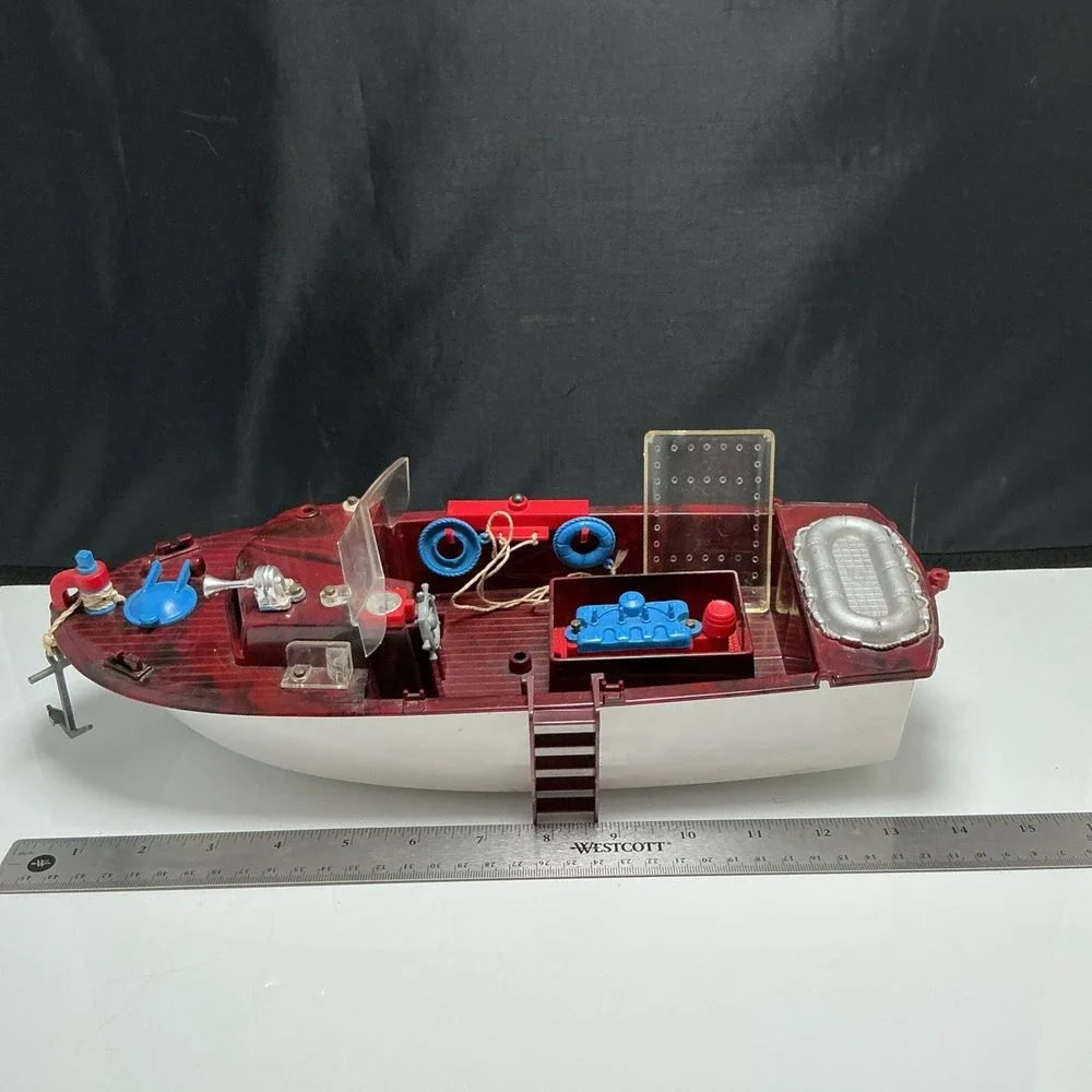 Vintage 1950s Ideal Fix-It Fun Harbor Launch Boat Toy Set Near Complete W/ Box